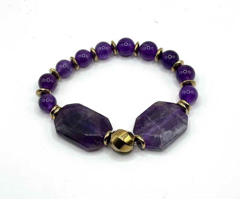 Amethyst and gold hematite