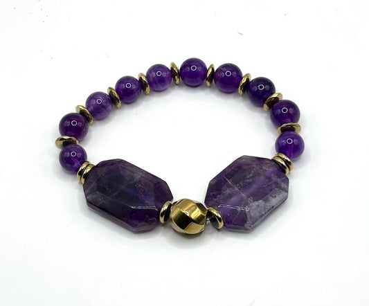 Amethyst and gold hematite