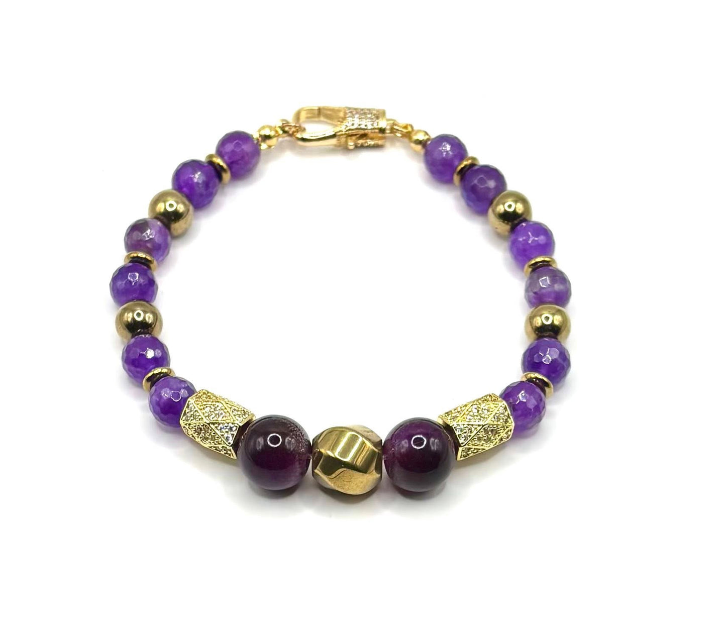 Royal Amethyst Elegance Necklace & Power Bracelet Combo