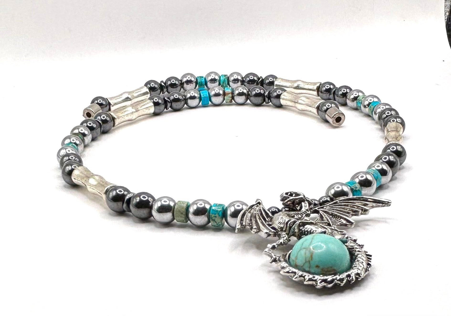 Dragon & Turquoise Power Necklace – Strength, Protection & Confidence