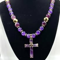 Royal Amethyst Faith Cross Necklace