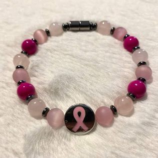 Pink Cat's and Rose Quartz Bracelet