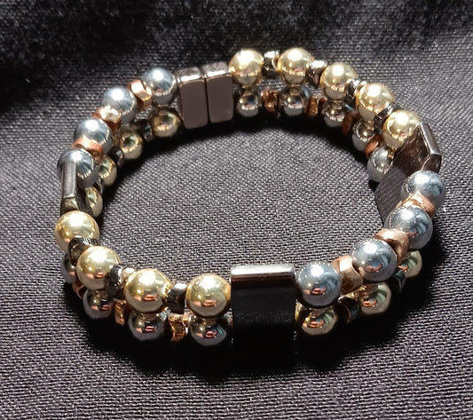 Gold and Silver Hematite Bracelet