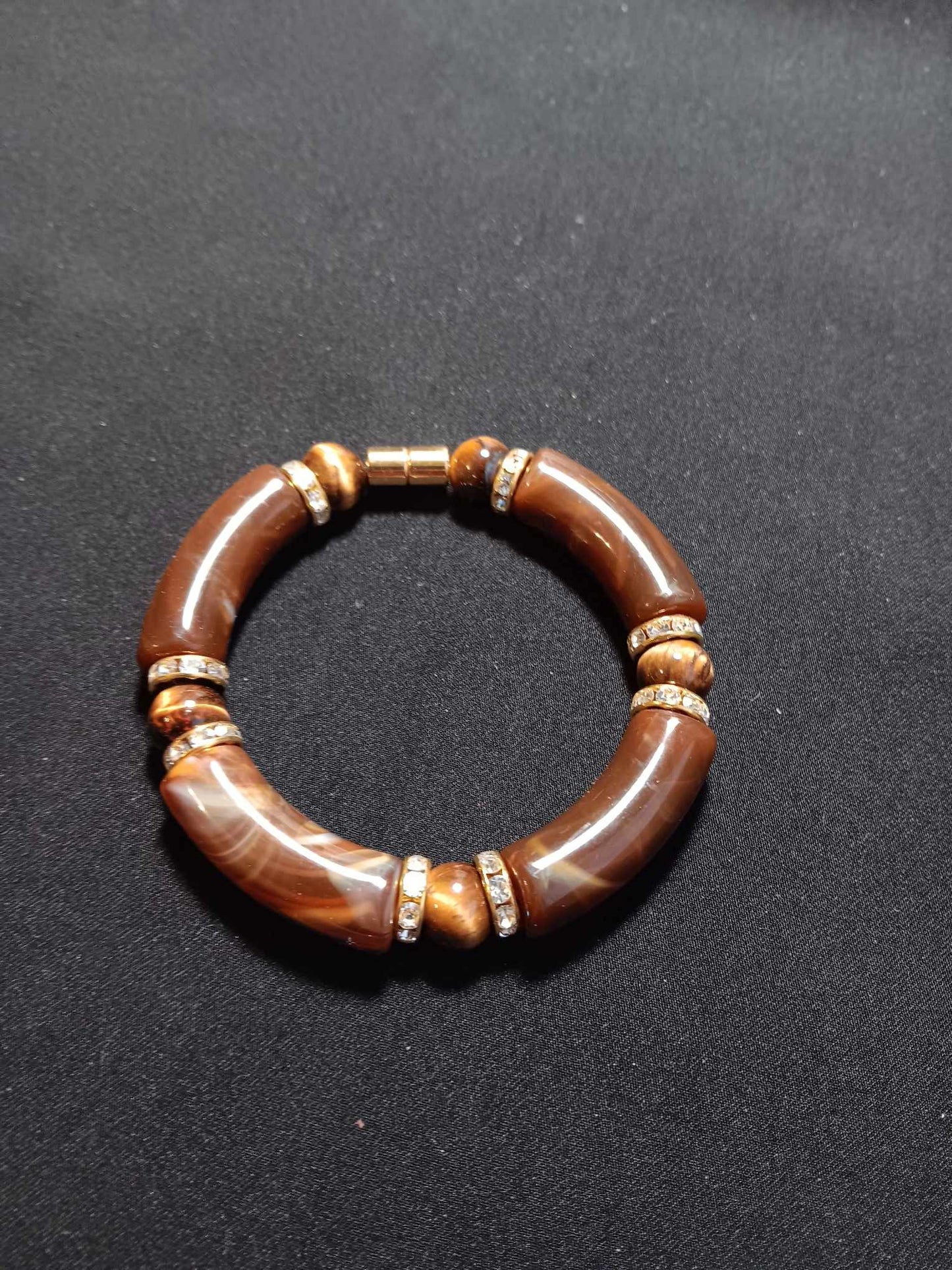 Tiger's Eye Acrylic Tube Bracelet