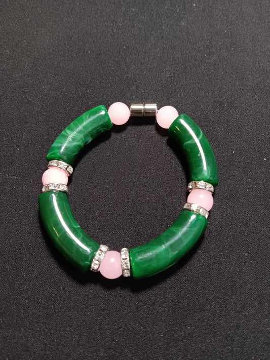 Green Acrylic Tube Bracelet