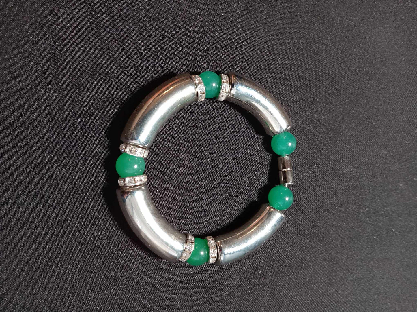 Silver Acrylic Tube Bracelet