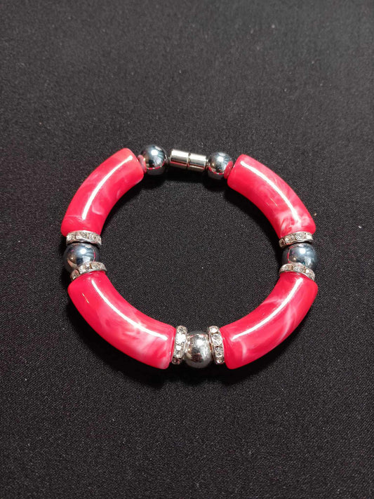 Red Acrylic Tube Bracelet