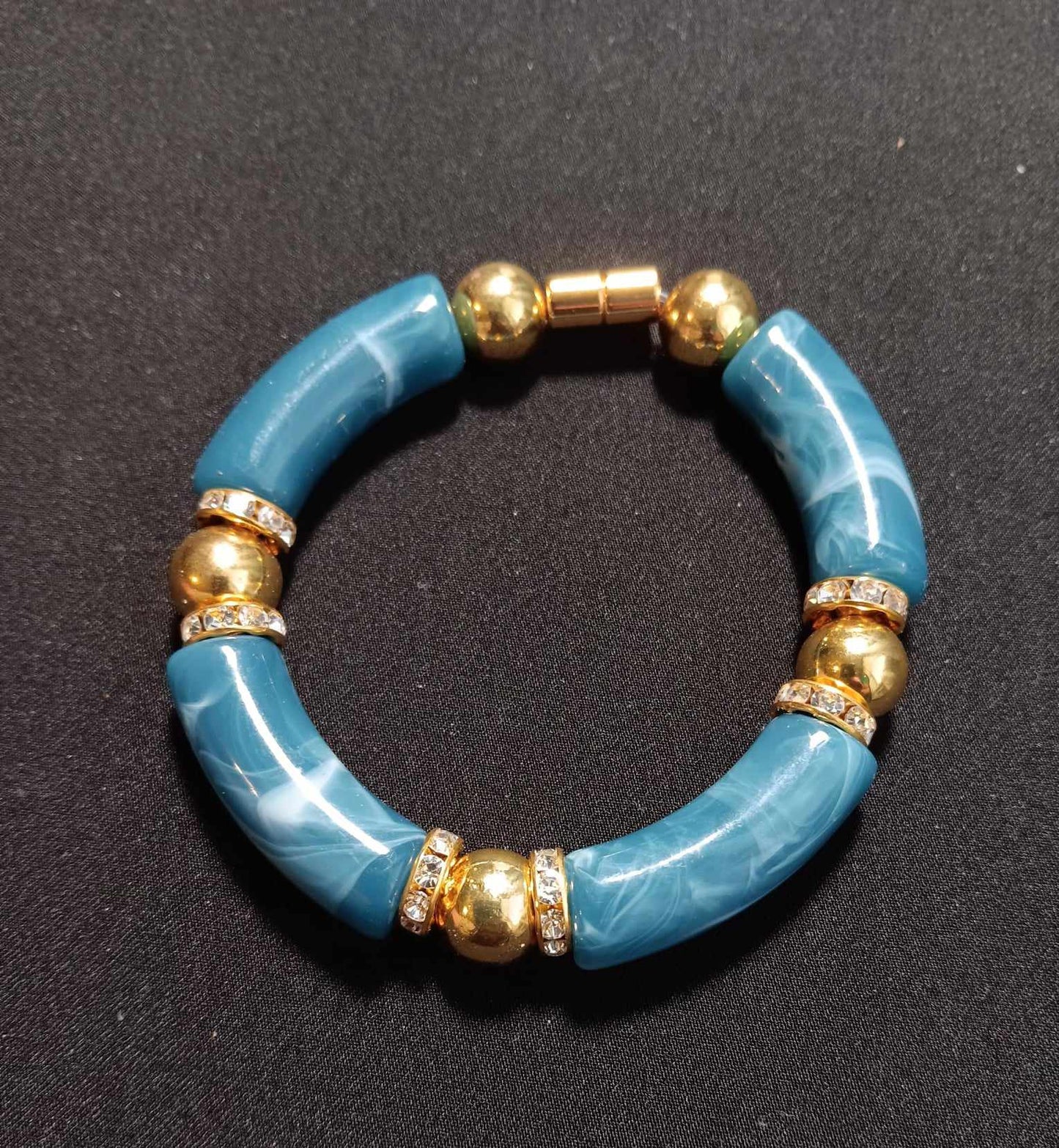 Blue Acrylic Tube Bracelet