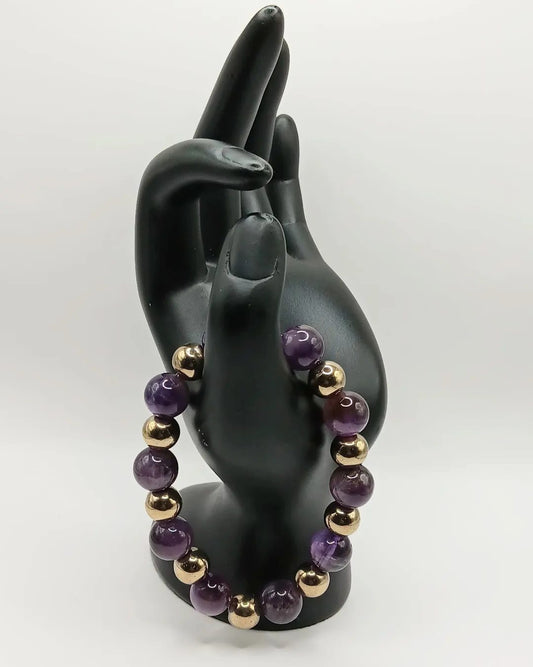 Hematite Gold and Amethyst