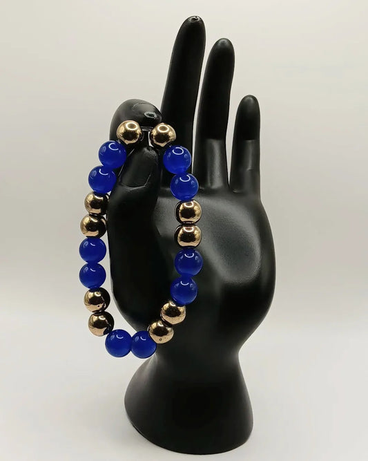 Hematite Gold and Blue Sapphire