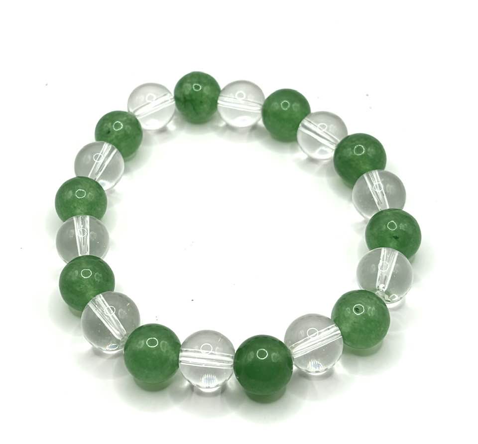 Green and Clear Glass Beads