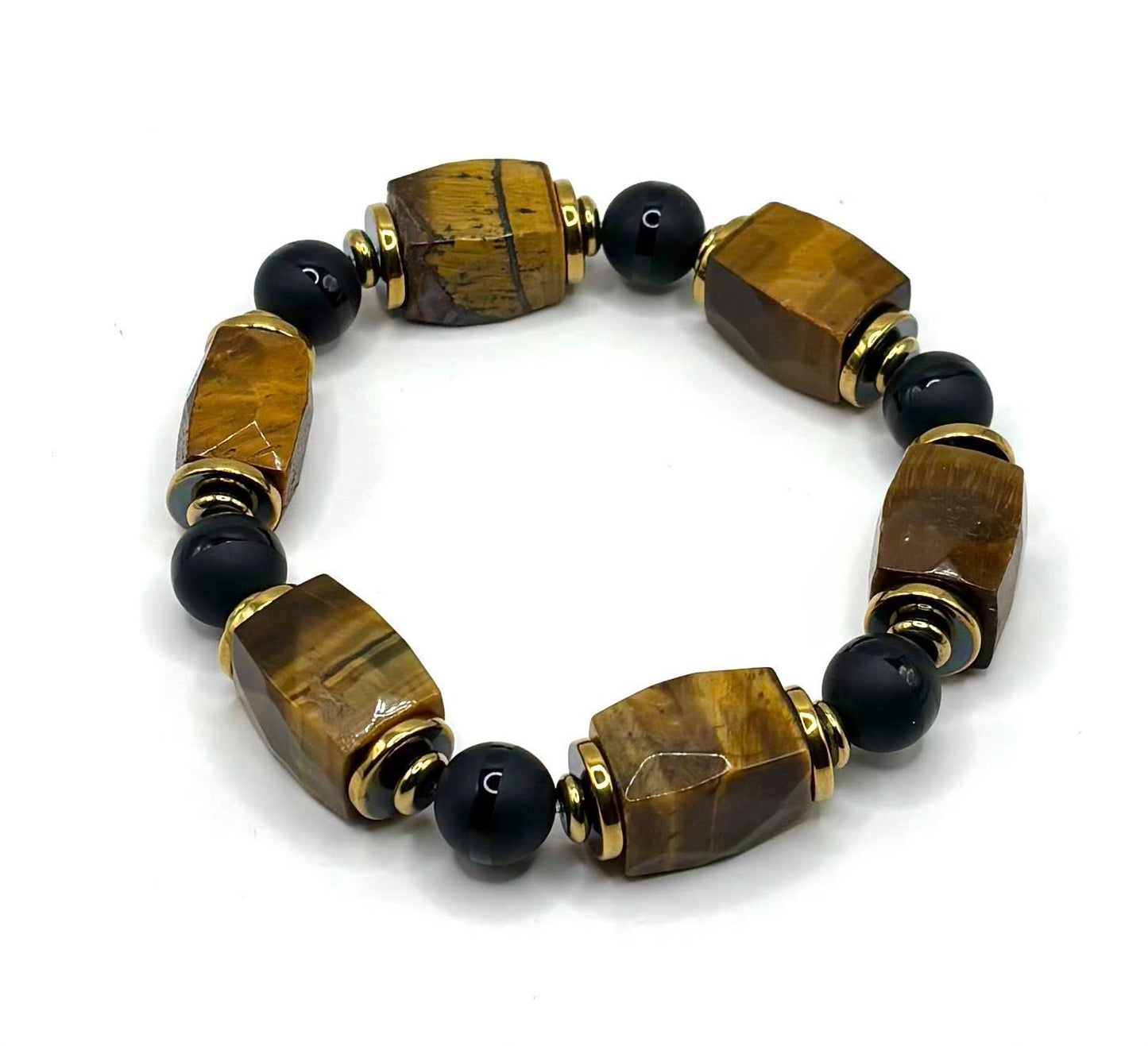 Tiger’s Eye & Black Onyx Power Bracelet – Strength, Courage & Protection
