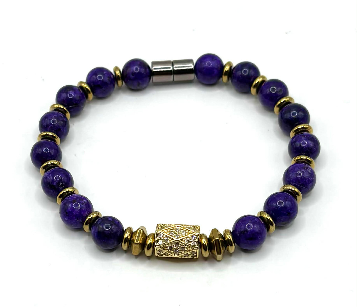 Purple Jasper & Gold Hematite Bracelet