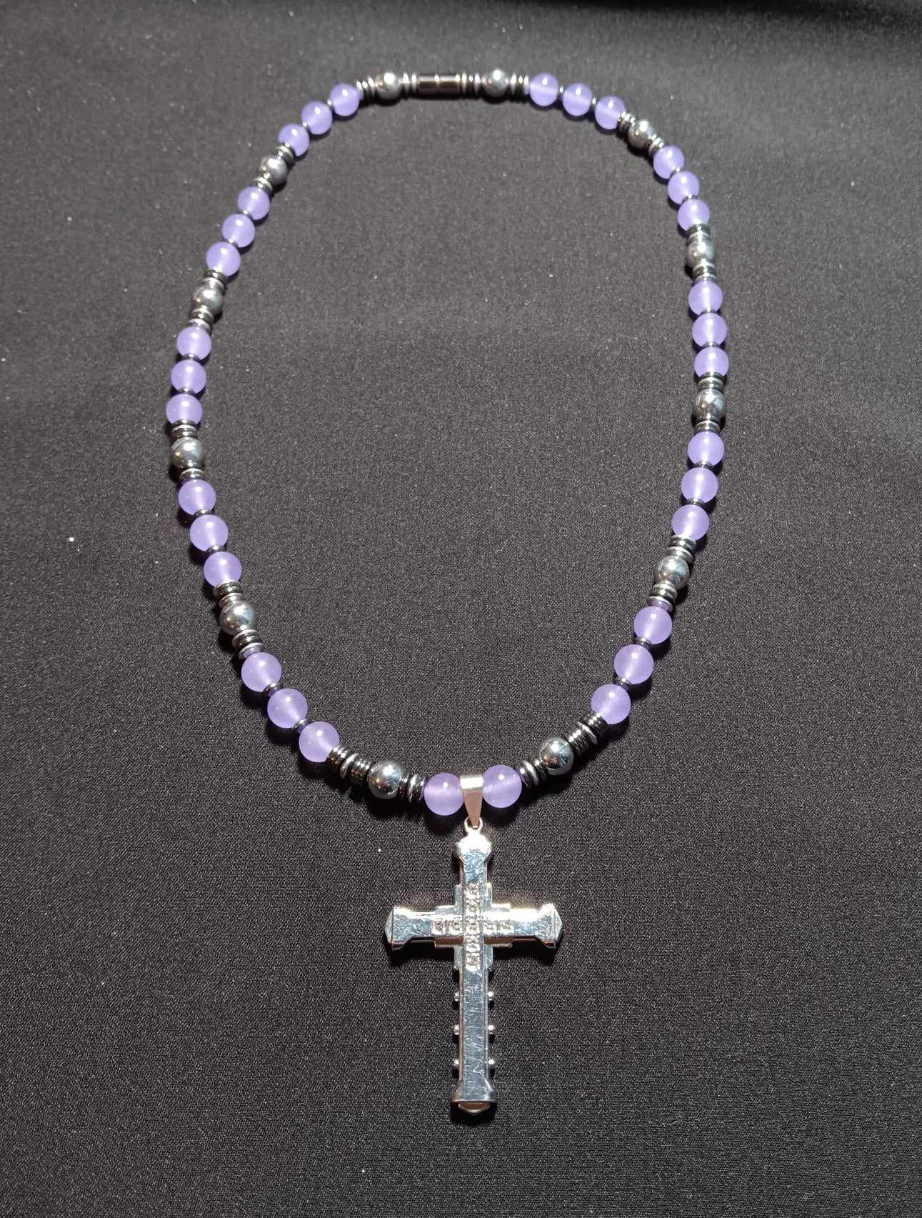 Amethyst and Hematite Beaded Necklace