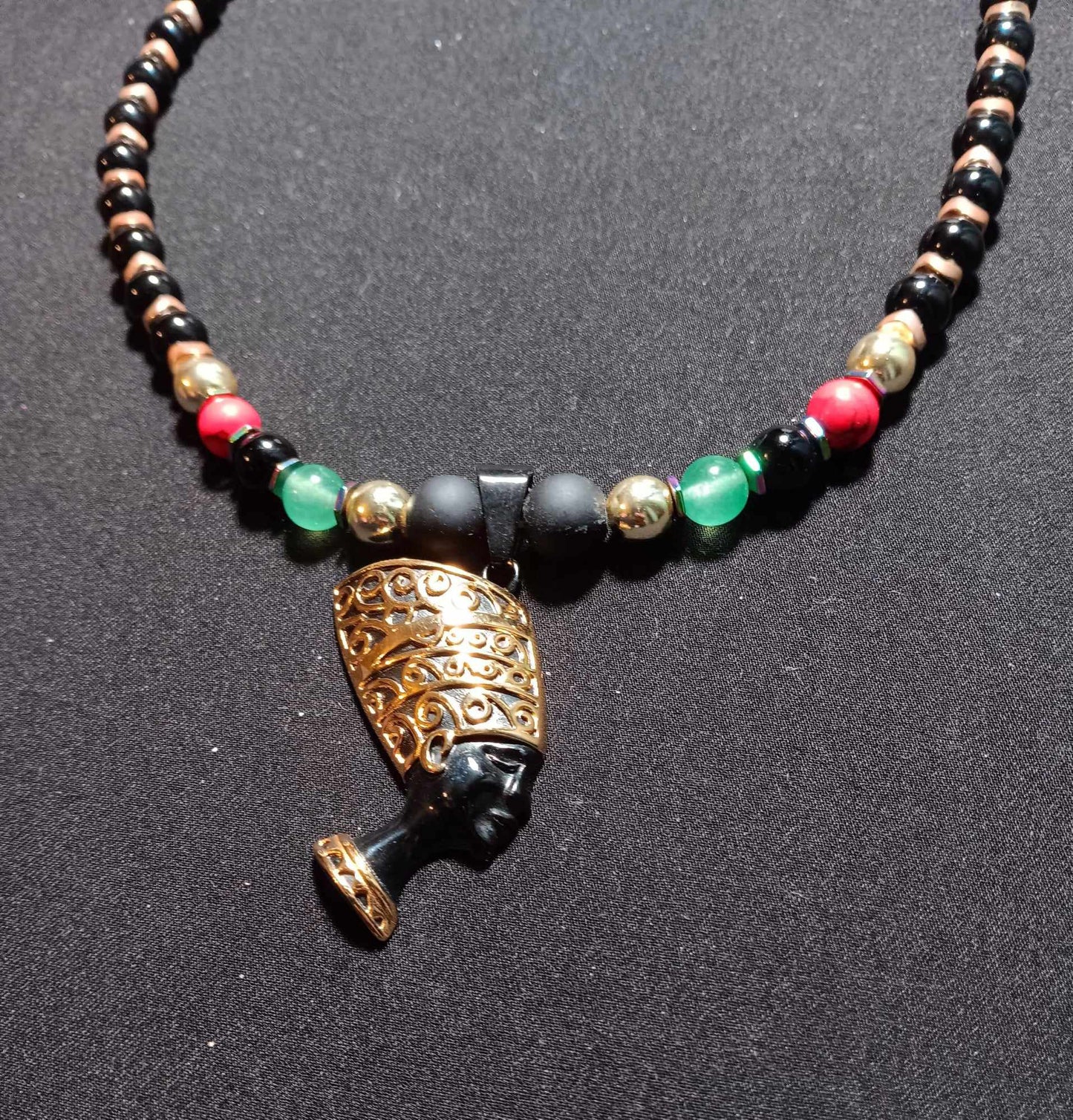 Onyx Nefertiti Necklace