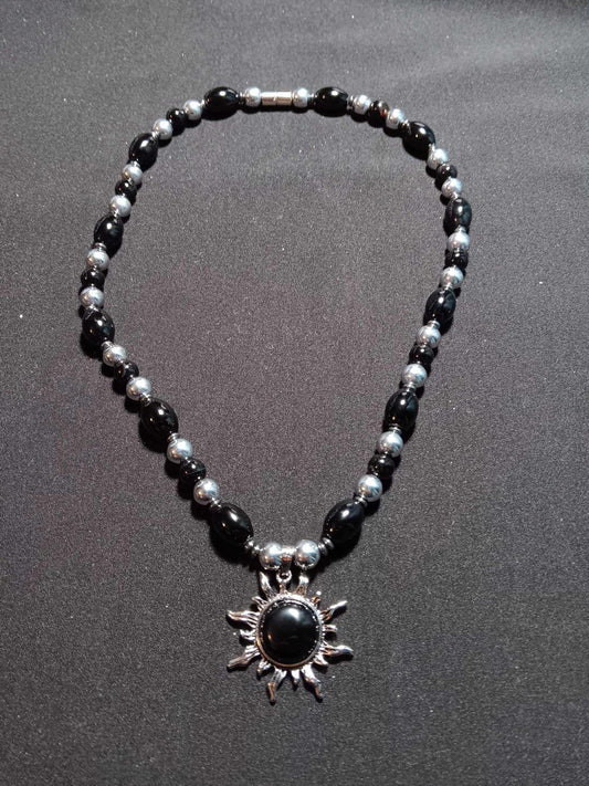 Onyx Sun Necklace