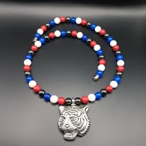 Red, White, Blue Tiger Necklace