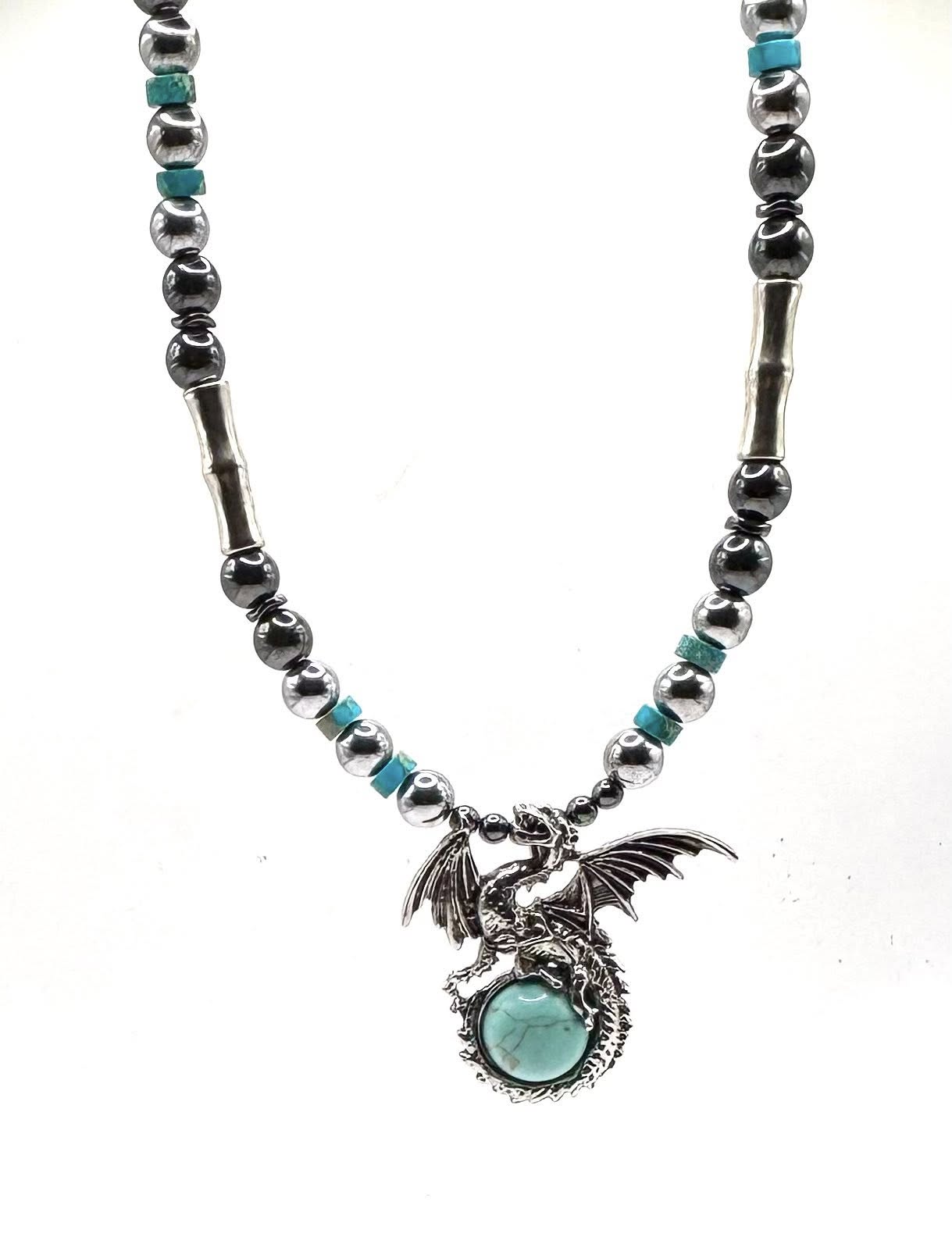 Dragon &amp; Turquoise Power Necklace – Strength, Protection &amp; Confidence