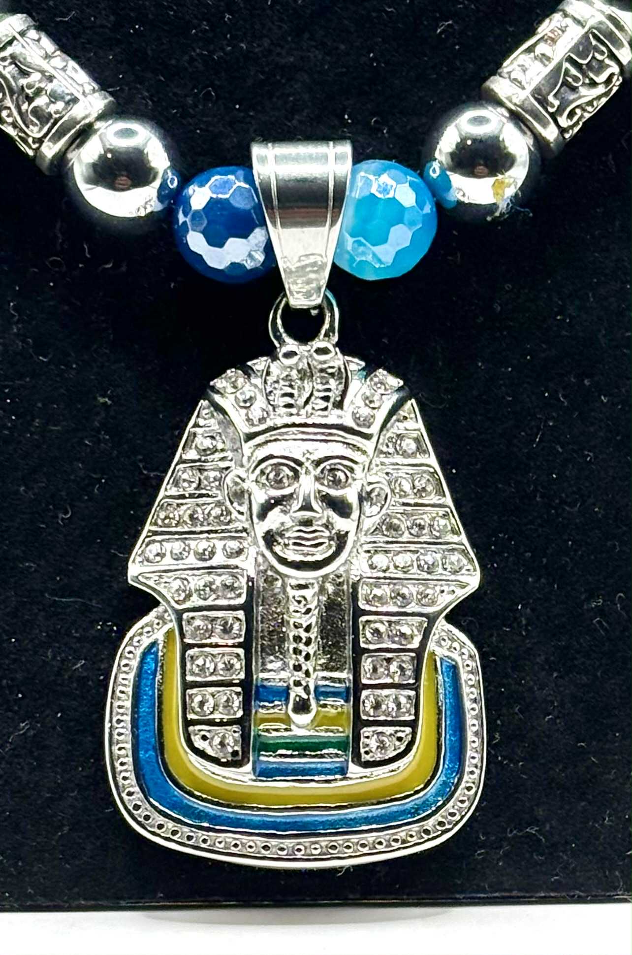 Blue Pharaoh Power Necklace – Wisdom, Strength &amp; Royal Energy