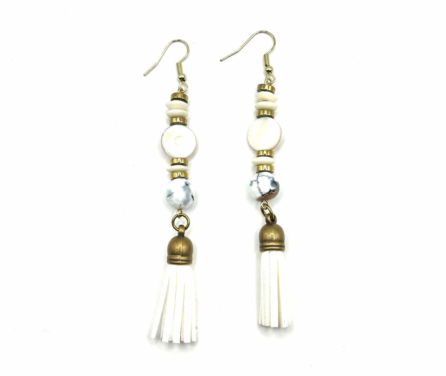 White Howlite with white tassels