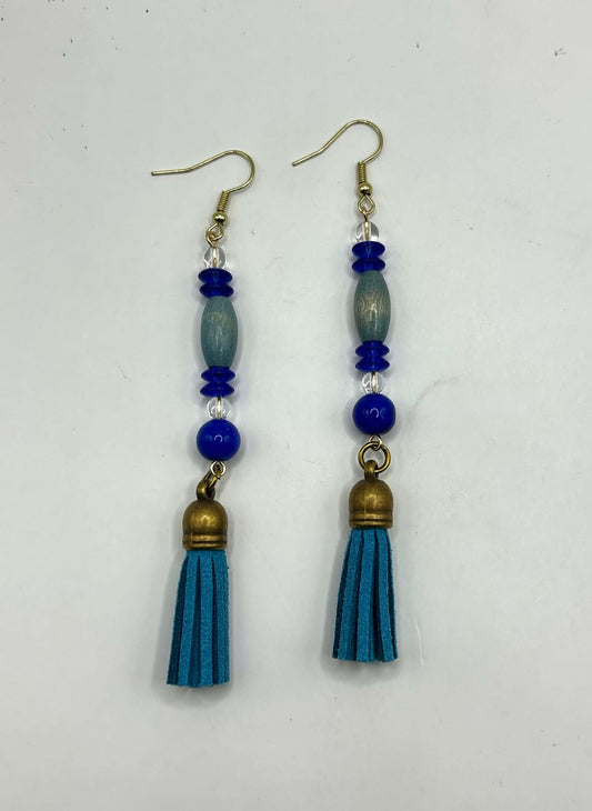 Blue Jasper 8mm with blue tassels