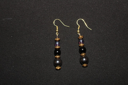 Hematite and Black with Gold Spacers